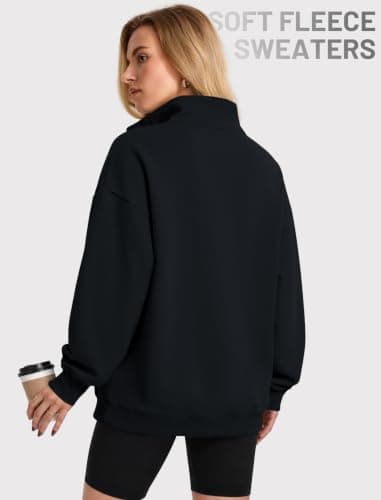 DLOODA Sweatshirts for Women Henley Mock Neck Pullover Tops 2026 Outfits view 5