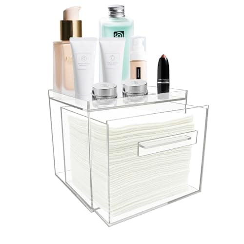 ShinyDew Disposable Facial Towel Holder, Acrylic Container Compatible with Clean Skin Club Towel XL, Clear Storage Box for Bathroom and Vanity Countertop — image 1
