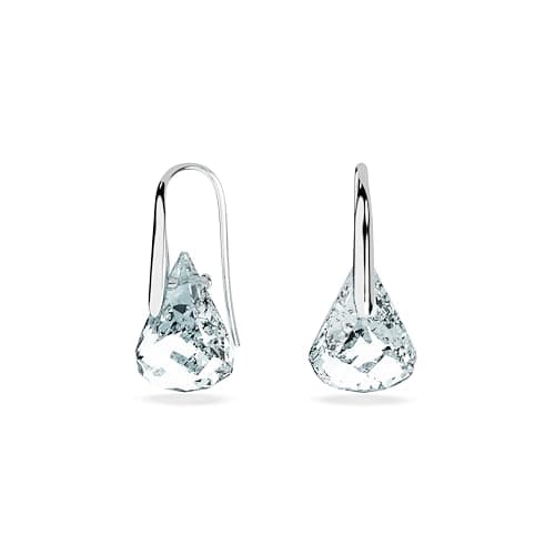 Swarovski Lunar drop earrings, Blue, Rhodium finish