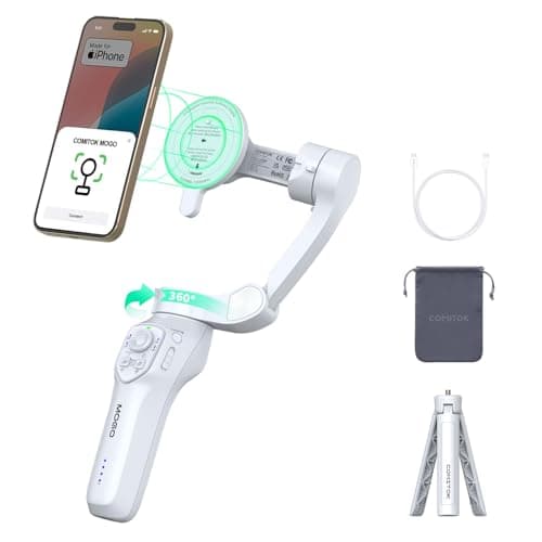 COMITOK MOGO Only for iPhone, Gimbal Stabilizer for iPhone, [MFi Certified] Phone Gimbal with 360 Degree Face Tracking for Video Recording, NFC Pair and Magnetic Mount for iPhone 17 Pro Max