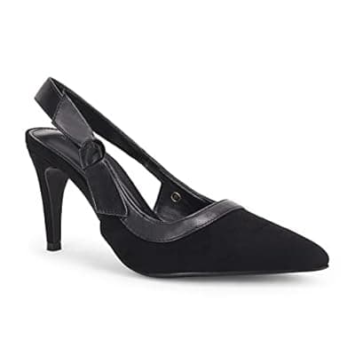 Coutgo Women's Pointed Toe High Heels Slingback Bowknot Formal Pumps Dress Shoes