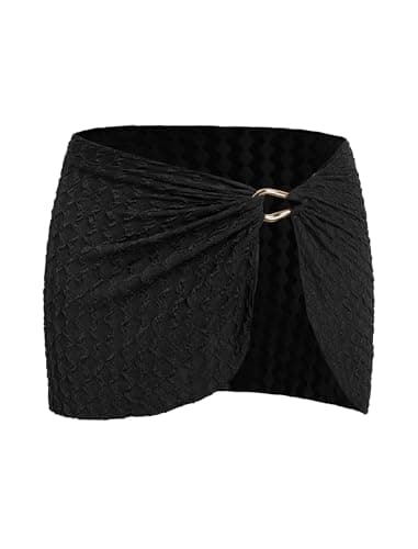 ZAFUL Sarong Coverups for Women Textured Beach Vacation Bathing Suit Cover Up Wrap Swim Bikini Mini Skirt for Swimwear — image 1