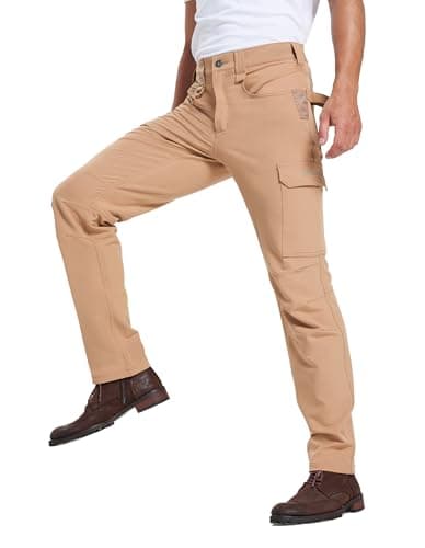 DURAWERK Men's 4-Way Stretch Cargo Pants, Work Pants, Durable Tactical Pants, Lightweight EDC Hiking Pants for Outdoor view 4