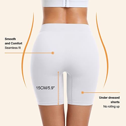 FRESBEIT 3 Pack Slip Shorts for Women Under Dress Comfortable Smooth Boyshorts Panties Biker Shorts view 3