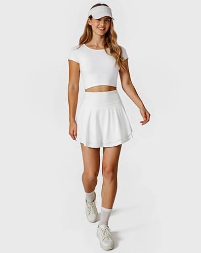 Women's Mini Tennis Skirts with Build-in Shorts Pockets, Y2K High Waisted Athletic Skorts for Golf Workout Casual view 4
