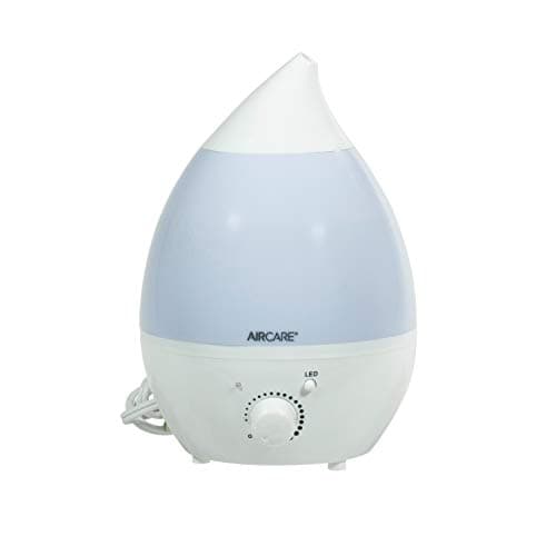 AIRCARE Ultrasonic Cool Mist Humidifier,Whisper-Quiet, Multi Color LED Light, Aroma Therapy Essential Oil Diffuser for Home, Bedroom, Baby, Nursery, Yoga, Spa and Office (white, .33 gal)