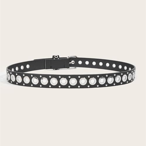 EONTISO Women Studded Leather Belt for Jeans, Punk Rock Western Fashion Belts view 3