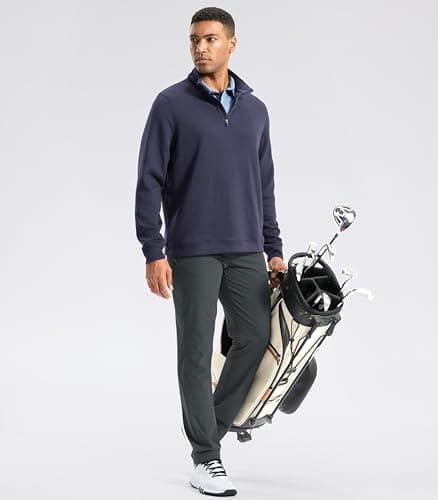 Soothfeel Mens Golf Pants Classic Fit Stretch Work Dress Pants 30"/32"/34" Quick Dry Lightweight Casual Trousers with Pockets view 6