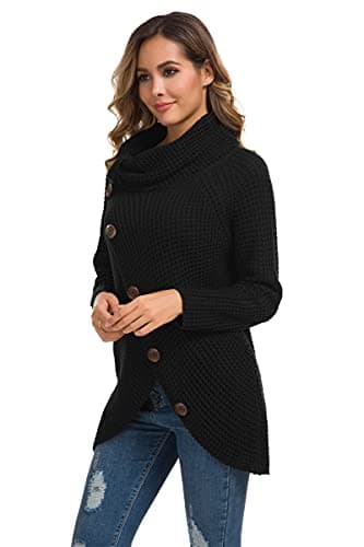 GRECERELLE Chunky Knit Cowl Neck Sweaters for Women Fall Winter Sweater view 5