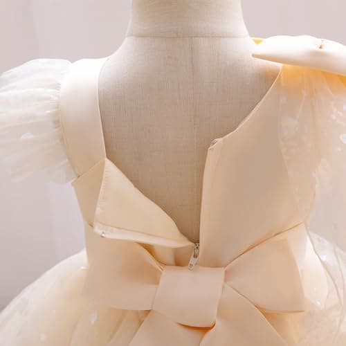 EULIMENE Girls Heart Sequins Dress Shiny Tulle Pageant Princess Wedding Birthday Party Prom Dress 9M-8Y view 2