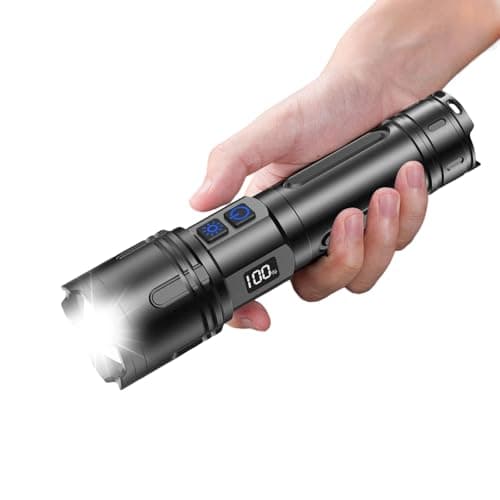Relybo Rechargeable Flashlights High Lumens, LED Flashlight 100000 Lumens, Super Bright High Powered Flashlights, Long Rang 5000 FT, 2 Switch, Powerful Flashlights for Home Emergency Camping — image 1