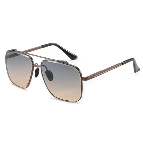 FEISEDY Women's and Men's Fashion Oversize Square Metal Gradiant Pilot Sunglasses B4145 — image 1