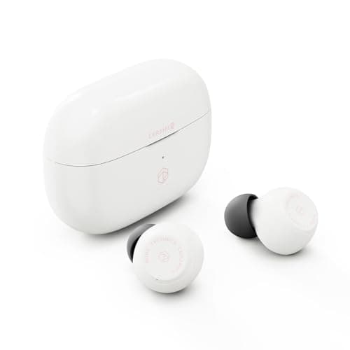 ROSESELSA Ceramics Wireless Earbuds, High-Fidelity Sound, 60ms Gaming Earphones, 35H Playtime with Super Charge, IPX5 Sweat Resistant, Dual Connectivity, Bluetooth 5.3, ENC (White)