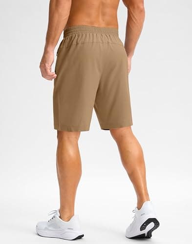 Pudolla Mens Athletic Running Shorts Quick Dry Workout Shorts Lightweight Gym Shorts Casual Shorts(Dark Khaki L9_M) view 3