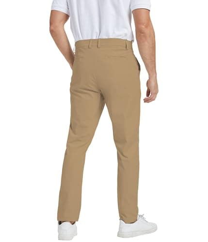 NATUVENIX Golf Pants Men Stretch Work Dress Pants Lightweight 30" Slim Fit Business Casual Pants for Men with Pockets view 2