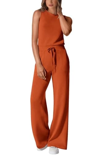 PRETTYGARDEN Jumpsuits for Women Casual 2026 Summer Sleeveless Wide Leg Pants Rompers One Piece Beach Vacation Spring Outfits — image 1