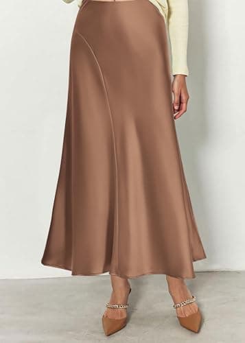 KIRUNDO Women Spring Summer Satin Maxi Skirt 2026 Trendy High Waisted Wedding Cocktail Party Work Silk A-Line Formal Skirts view 5