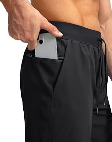 Soothfeel Men's Athletic Running Shorts Zipper Pockets 9"/7"/5 Workout Gym view 5