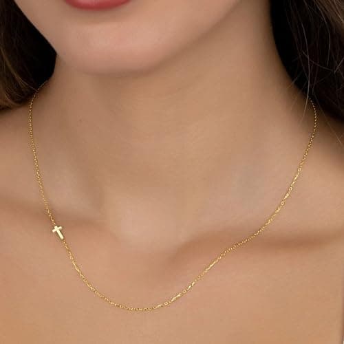 JNZSSWHJJH Easter Basket Stuffers - Cross Necklace for Women 18K Gold Plated Cross Necklace Dainty Gold Necklace for Women Teens Girls Gold Jewelry Easter Religious Christian Gifts view 5