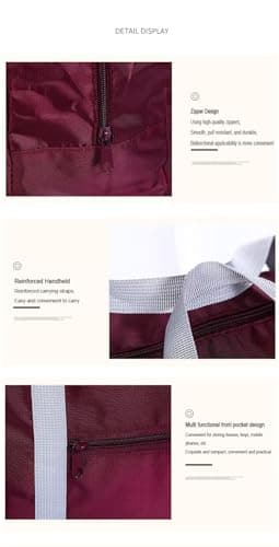 Large Capacity Travel Bag,Oxford Storage Bag, Clothing Storage Bag, Home and Travel, Multifunctional Sports Shoulder Bag (Magenta, Large) view 4