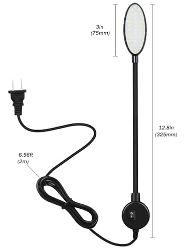 Magnetic LED Work Light, AMAZING POWER Dimmable Sewing Light with Flexible Gooseneck for Workshop Sewing Machine Workbench Lathe Drill Press view 2