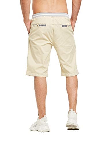 Tansozer Men's Shorts Casual Classic Fit Drawstring Summer Beach Shorts with Elastic Waist and Pockets view 5
