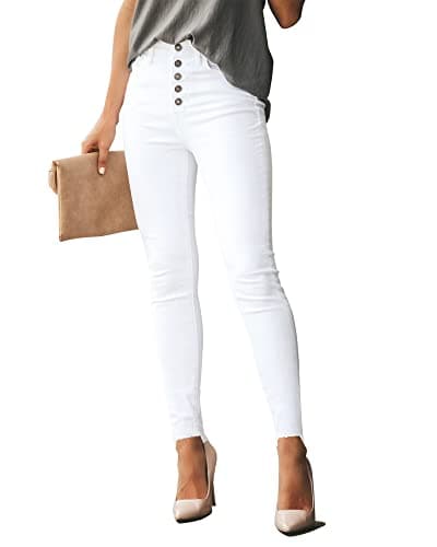 POTILI Womens Ripped Jeans Stretch Skinny Jeans for Women Butt Lifting Distressed Jeans High Waisted Denim Pants Light Blue — image 1