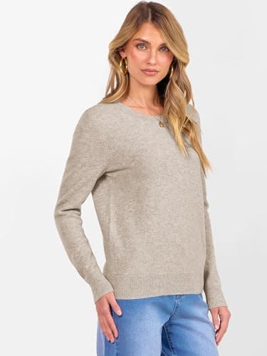 ANRABESS Women 100% Wool Long Sleeve Sweaters Fall Business Casual Outfits | Crew Neck Basic Pullover Sweater，Soft Cozy Knit Tops，2026 Fall Trendy Classic, Office Work，Warm Winter Layering Clothes view 4