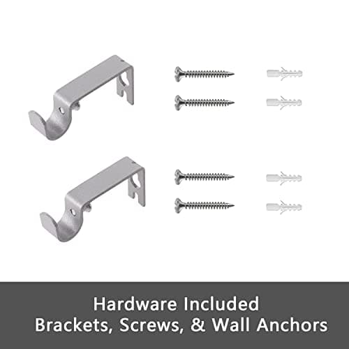 GXOACKJ Curtain Rods for windows 32-48 inch, 5/8 inch Decorative Silver Splicing Heavy Duty Metal Curtain Rod set with Brackets view 6