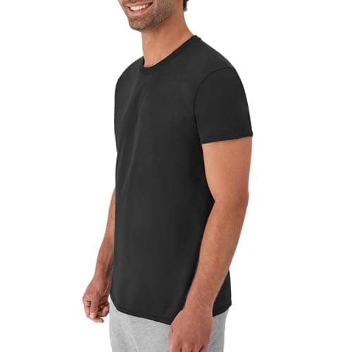 Hanes Men's Undershirt Packs, Stay-Tucked Soft Cotton Undershirts, Best Undershirts for Men, White/Black/Asstd Multipacks view 3