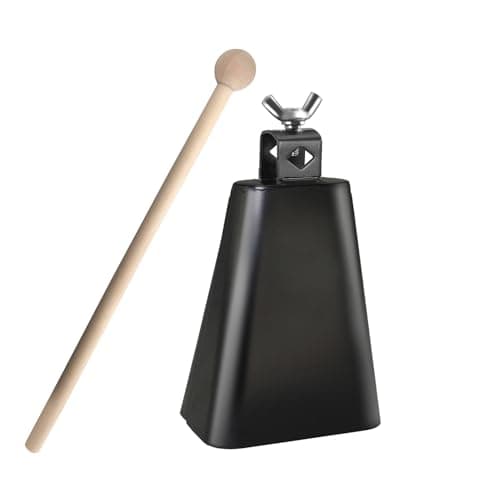 Goghost Steel Cowbell with Stick, Noise Makers Hand Metal Percussion Cow Bells for Drum Set (4")
