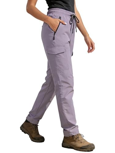 Hiking Pants Women UPF 50+ Cargo Quick Dry Water Resistant Elastic Waist 4 Pockets Lightweight Travel Work Casual Running — image 1