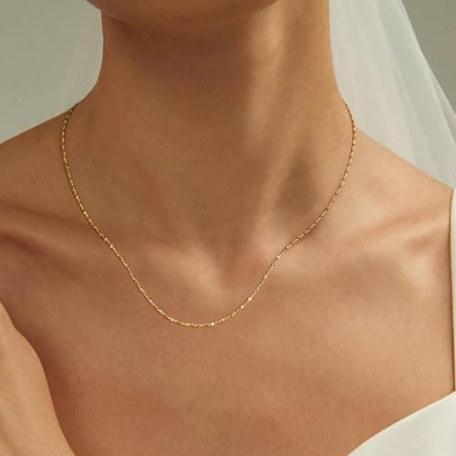 BAYLAY Gold Chain Necklace for Women - 18K Gold Plated Necklace Chain Dainty Gold Necklace for Women Gold Chain Gold Necklace Gold Jewelry Gifts Size 16/18/20/22/24/26 Inch view 4