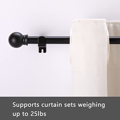 GXOACKJ Curtain Rods for windows 32-48 inch, 5/8 inch Decorative Curtain Rod Set, Matte Black Splicing Heavy Duty Metal Curtain Rod with Brackets view 4