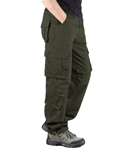 BAYAMO Mens Cargo Pants Camo Military Fatigue Pant Camouflage Hunting Combat Work Casual Pants Multi Pocket view 2