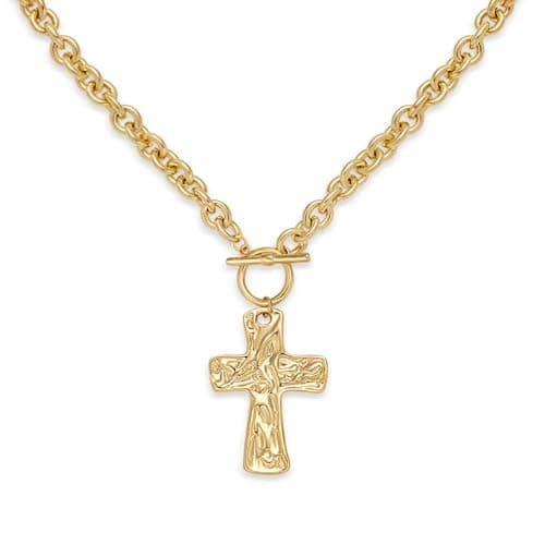 Punhem Chunky Gold Necklace for Women - 14K Gold/Silver Plated Trendy Dainty Non Tarnish Thick Chain Statement Charm Necklace with Vintage Toggle Clasp Fashion Jewelry Set Gift — image 1