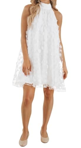 VIMPUNEC Womens Summer Halter Mini A Line Swing Dresses Wedding Guest Formal Cocktail Homecoming Dress — image 1