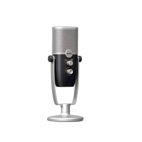 AKG Pro Audio Ara Professional USB-C Condenser Microphone, Dual Pattern Audio Capture Modes for Podcasting, Video Blogging, Gaming and Streaming, Blue & Silver