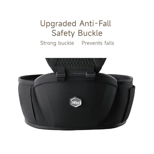 HBR Baby Carrier with Hip Seat, Air-Padded Shoulder Straps – All Day Comfort, 6-in-1 Ergonomic Baby Carrier for Newborn to Toddler, Forward-Facing, Hands-Free, Adjustable Up to 45 lbs, 47 in, Black view 4
