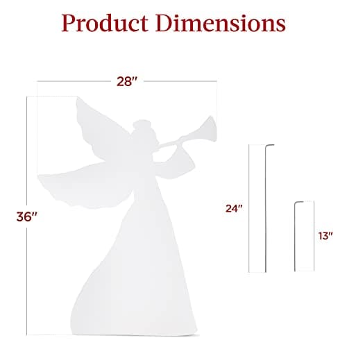Best Choice Products 3ft Set of 2 Outdoor Christmas Angel Yard Decorations, Weather-Resistant PVC Décor for Lawn, Garden, Display w/ 4 Ground Stakes view 2