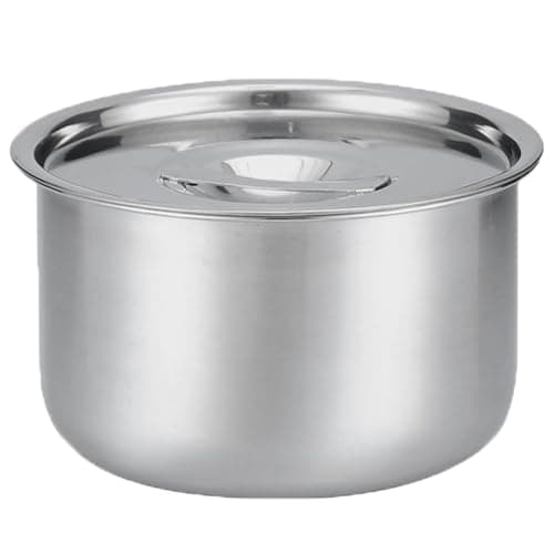 PiaoRong Stainless Steel Bowl with Lid, for Chinese Kitchen Restaurant, Multi-Purpose Soup Bowls Snacks Bowls Steamed Egg Bowl Steamed RiceBowl — image 1