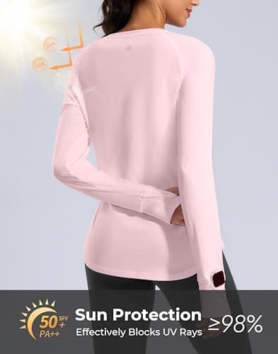 G Gradual Long Sleeve Workout Tops for Women Quick Dry Lightweight Running Athletic Shirts with Zip Pocket Moisture Wicking view 3