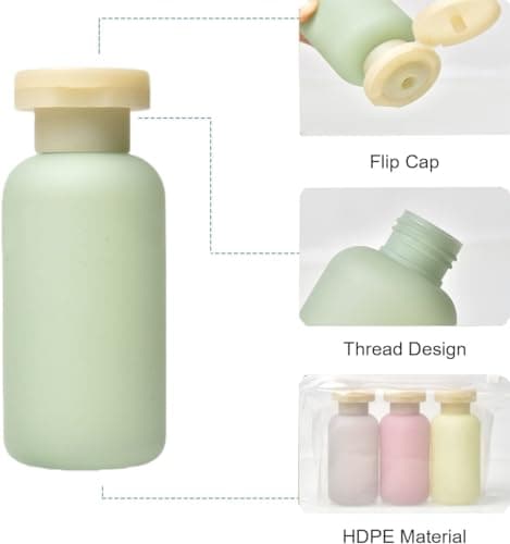 3.4oz Travel Shampoo Bottle with Flip Cap, Leak Proof Plastic Squeeze Bottles, Reusable Empty Travel Shampoo and Conditioner Bottles for Creams, Lotion, Foundation, Conditioner (Forest Series, 4Pcs) view 2