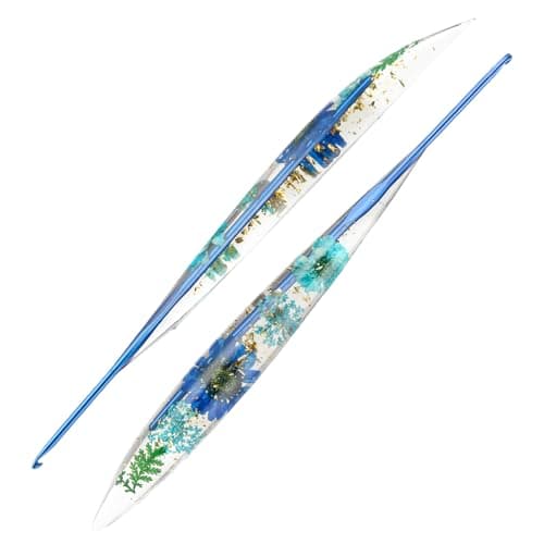 2.5mm Crochet Hooks,Ergonomic Crochet Hook with Floral Resin Grips,Stylish and Unique,Crocheting kit for Beginners, Arthritic Hands and Professional — image 1