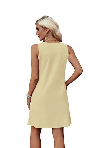 WEESO Summer Dresses for Women Tank Casual Sleeveless Casual Mini Fashion Beach Vacation Dresses with Pockets view 5