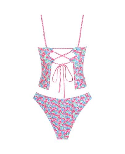 ZAFUL Cute Tankini Swimsuits for Women Retro Y2K High Cut Two Piece Bathing Suit 2026 Beach Swimwear view 4