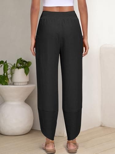 ANRABESS Womens Wide Leg Palazzo Capri Pants 2026 Summer Casual Loose High Waisted Lounge Flowy Cropped Beach Work Trousers view 5