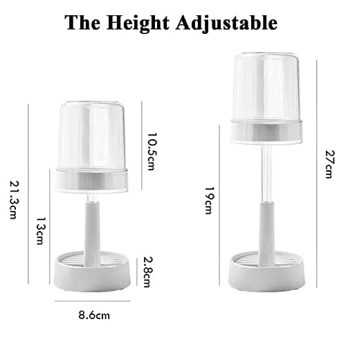 2 Pack Toothbrush Holder with Cover/Cup, Adujustable Height Electric Toothbrush Holders with 2 Slots, Compatible with Toothpaste, Conventional or Electric Toothbrush Holder for Bathrooms view 2