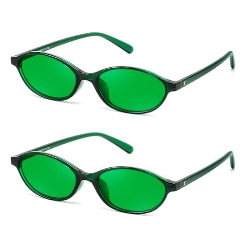 FEISEDY Retro Oval Sunglasses for Women Cat Eye 90s Lightweight Narrow Shades Trendy Sun Glasses B4196 — image 1