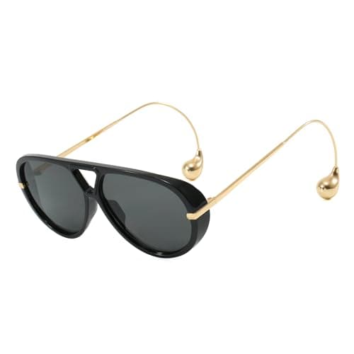 BOBUXLIIN Oversized Retro Large Aviator Sunglasses for Women Tangle Free UV400 Protection Metal Trendy Frame Shades 2026 — image 1